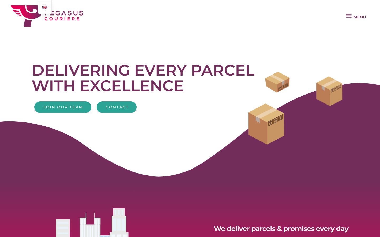 Pegasus Couriers homepage screenshot