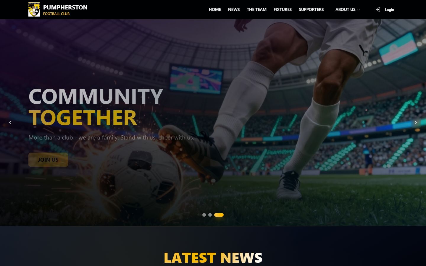 Pumpherston FC website screenshot